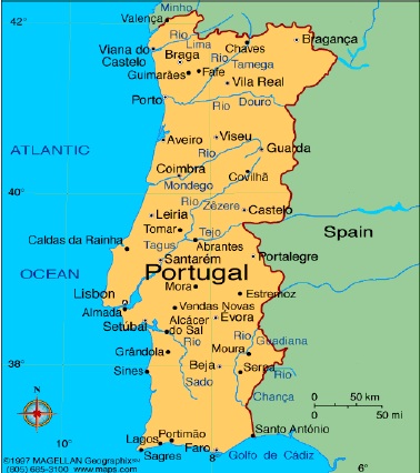kaart portugal